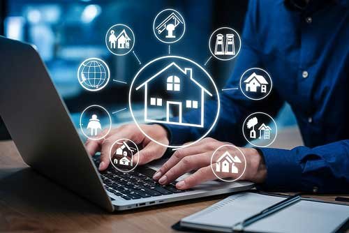 A modern home listing online with a "Sold" sign, illustrating successful digital marketing in real estate.